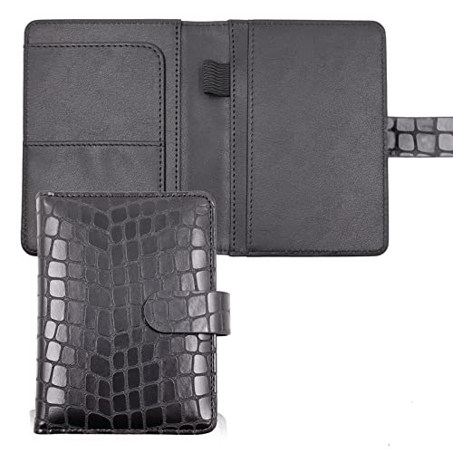 Melsbrinna Premium Leather Passport Holder Covers Case, Waterproof Rfid Blocking Travel Wallet Passport Holder with Pen Holder, Cute Passport Book for Women/Men - color: AI-Stone-black