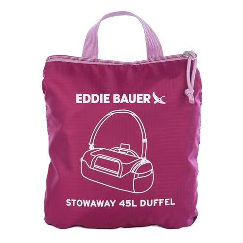 Eddie Bauer Stowaway Packable Duffel Bag | Travel | Foldable | Lightweight | Durable | Ripstop Polyester - color: Port