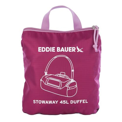 Eddie Bauer Stowaway Packable Duffel Bag | Travel | Foldable | Lightweight | Durable | Ripstop Polyester - color: Port
