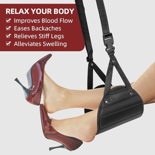 SZXYX Foot Hammock for Plane Travel (2 Pack), Memory Foam Airplane Foot Hammock Provides Foot Rest for Air Travel, Portable Airplane Travel Essentials & Long Flight Must Haves