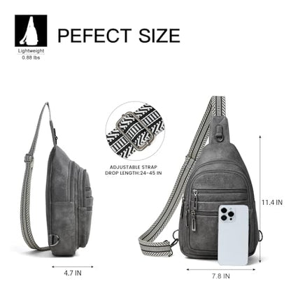 Leresas Sling Bag for Women Crossbody Bags Sling Purse Cross Body Backpack Vegan Leather Over Shoulder Bag Travel Handbag Gifts Dark Grey - color: Drak Grey