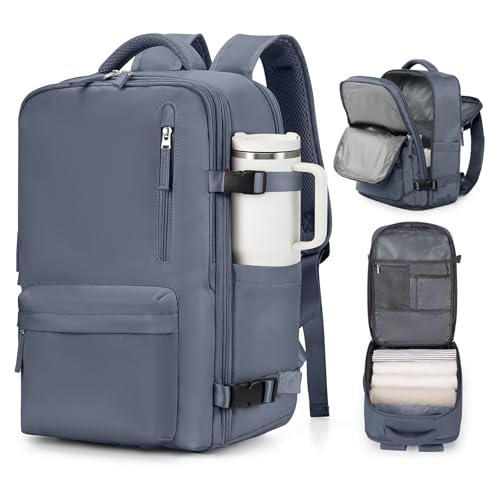 VGCUB Carry on Travel Backpack for Women Men Large Laptop Gym Work Frontier Airlines Personal Item Bag Business Airport Lightweight Backpack Flight Approved Mochilas de Viaje Grey Blue - color: Grey Blue, style: Large