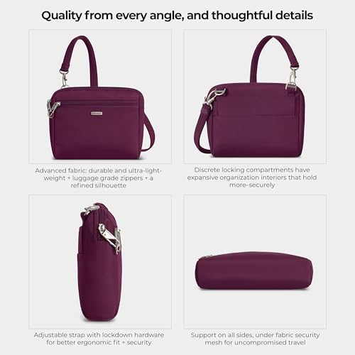 Travelon Anti-Theft Classic Convertible Crossbody & Waist Pack - color: Burgundy