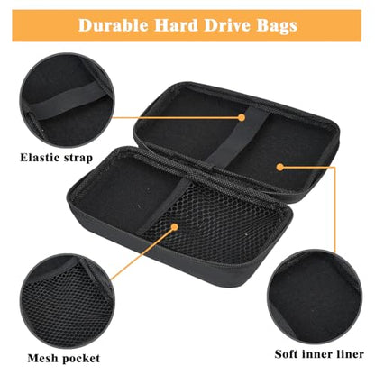 Zoyiancy Power Bank Case, Hard Cover Cable Storage Bag, Travel Shockproof Carrying Portable Eva Case for Power Cable Earbuds Power Bank - color: Black