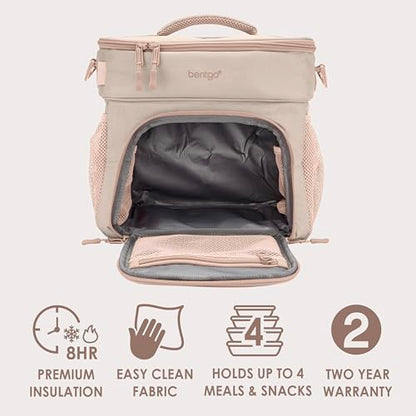 Bentgo Prep Deluxe Insulated Multimeal Bag - Lunch Box Bag, Holds 5 Meals, Premium Insulation up to 8 Hrs, Durable, Water-Resistant - Large Capacity For Adult Meal Prep (Sand) - color: Sand