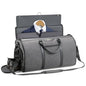 Garment Bag for Travel, Convertible Carry-On Duffel with Shoe Compartment, Waterproof & Wrinkle-Free Suit Carrier for Business Trips & Weekend Getaways, Foldable & Lightweight - color: Grey Black