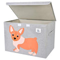 Foldable Large Kids Toy Chest with Flip-Top Lid, Collapsible Fabric Animal Toy Storage Organizer/Bin/Box/Basket/Trunk for Toddler, Children and Baby Nursery (Dog) - color: Dog