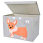 Foldable Large Kids Toy Chest with Flip-Top Lid, Collapsible Fabric Animal Toy Storage Organizer/Bin/Box/Basket/Trunk for Toddler, Children and Baby Nursery (Dog) - color: Dog