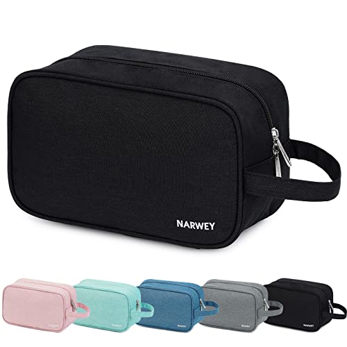 Narwey Travel Toiletry Bag for Women Traveling Dopp Kit Men Travel Bag for Toiletries Cosmetic Bag Makeup Bag Medicine Bag for Traveling (Black) - color: A-Black