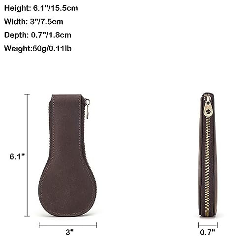 Personalized Customized Watch Case, High-grade Zipper Jewelry Box,Portable Travel Genuine Leather Watch Case Storage Bag (02 Coffee) - color: 02 Coffee