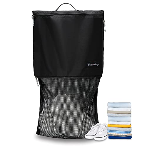 Dirty Laundry Bag for Traveling-Mesh Laundry Bags XL Travel Gym Healthcare Workers Laundry Sports Fitness Swimwear Camping Portable Wash Bag XL (Black) - size: XL