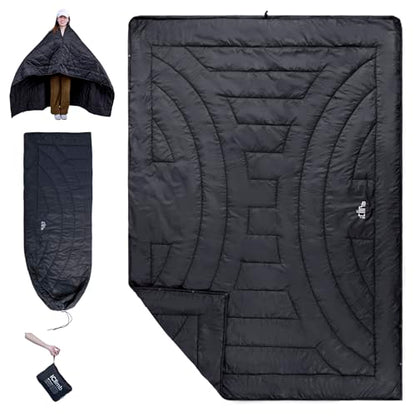 iClimb 3M Thinsulate Insulation Warm Camping Blanket Ultralight Compact - color: Black, size: 72.8” × 55”, 1 lb