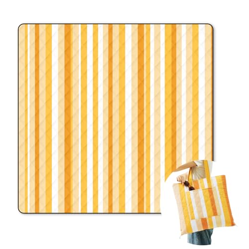 2 in 1 Tote Picnic Blanket Waterproof Outdoor Camping Mat,Large Capacity Beach Blanket 80''x80'' 7 Layers Easy to Foldable and Carry. - color: Yellow