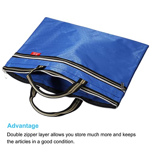 PATIKIL Waterproof Zipper File Bag, Documents Books Tools Storage Zip Pouch for Office Travel, Blue - color: Blue