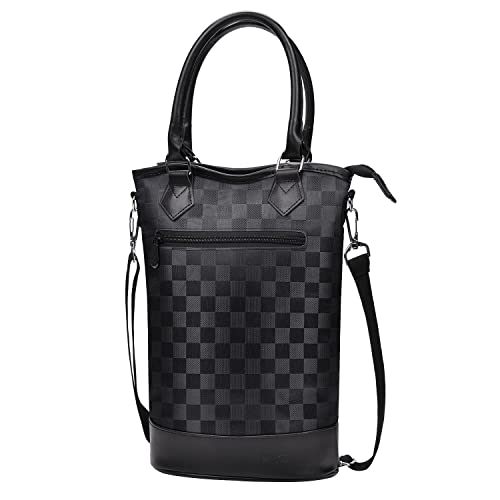 Tirrinia Insulated Wine Gift Carrier Tote - Travel Padded 2 Bottle Wine/Champagne Cooler Bag for Portable Wine Bottle Carrying Case, Women Men Wine Party Bag for Event,BYOB,Beach, Gift for Wine - color: Black