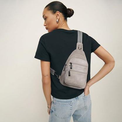 Leresas Sling Bag for Women Crossbody Bags Fanny Packs Sling Purse Backpack Shoulder Bag Vegan Leather Chic Gifts Travel Handbag Light Grey - color: Light Grey