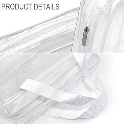 APREUTY Clear Makeup Bags, TSA Approved 6Pcs Cosmetic Makeup Bags Set Clear PVC with Zipper Handle Portable Travel Luggage Pouch Airport Airline Organization (White) - color: White-6PCS (Large+Medium+Small)
