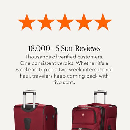 SWISSGEAR Sion Softside Expandable Spinner Luggage Durable Lightweight Travel Suitcase, Burgundy, Checked-Medium - color: Burgundy, size: Checked-Medium