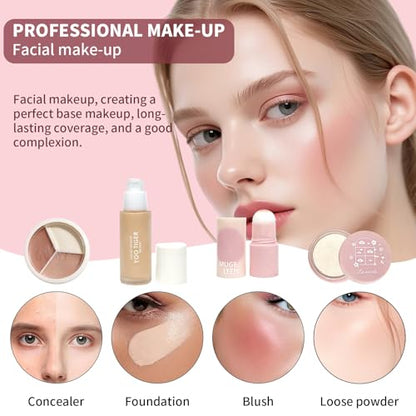 Makeup Kit for Women Full Kit Makeup Set for Teen Girls All In One Makeup Set Includes Foundation Eyeshadow Palette Lipgloss Eyeliner Stick Cosmetic Brush Set