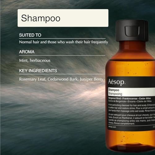 Aesop Arrival Travel Shower Set (4-Piece) Hair & Body Care Kit – Shampoo, Conditioner, Geranium Leaf Body Cleanser & Rind Concentrate Body Balm – 1.7oz/50mL Each – Gift Set with Reusable Canvas Bag