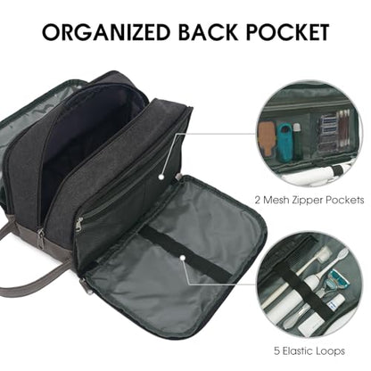 WANDF Travel Toiletry Bag for Men Large Toiletries Shaving Bag Water Resistant Hanging Dopp Kit Travel Accessories Bag for Women Men (Black) - color: Black