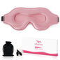 Sleep Eye Mask for Men Women, Sleeping Mask for Side Sleeper, Travel Blackout Night Blindfold Eye Shade Cover with Adjustable Strap (Pink) - color: Pink