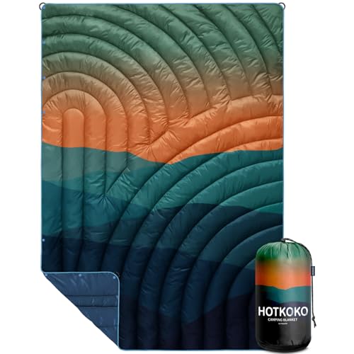 Camping Blanket,Lightweight Puffy Printed Camping Blanket Packable Outdoor Blanket for Camping,Traveling, Stadium, Hiking, Picnics - color: Dawn, size: 39x55"
