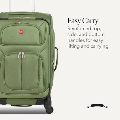 SWISSGEAR Sion Softside Expandable Spinner Luggage Durable Lightweight Travel Suitcase, Evergreen, Carry-On - color: Evergreen, size: Carry-On