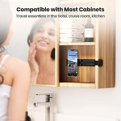 3 Pack Universal Airplane Phone Holder, Klearlook 360 Degree Rotation Travel Essentials Mount for Desk, Handsfree Stand, Flexible Accessories for Flying - color: 3-Black