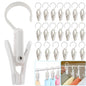 VinBee 20 PCS Laundry Hooks with Clips Super Strong Plastic Home Travel Swivel Hanging Hanger Closet Organizer Clamps Socks Boot Bras Towels for Bathroom Wardrobe Kitchen Office - 4.3 Inches (White) - color: White