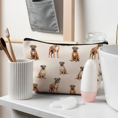 Boxer Dog Makeup Bag, Boxer Lovers Gifts Cosmetic Bag for Women, Dog Mom Lovers Owner Gifts for Women Christmas, Pet Lover Gift Zipper Travel Makeup Pouch for Purse - color: boxer