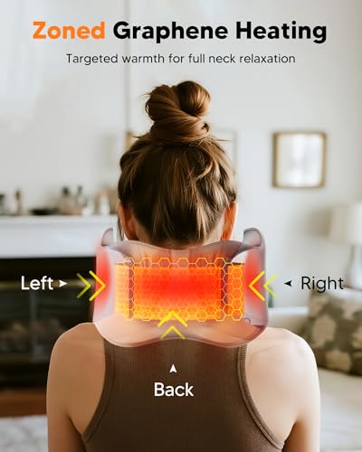 arboleaf Heated Neck Pillow for Travel, Memory Foam Airplane Pillow with Graphene Zoned Heating, USB-C Rechargeable, 360° Support — Comfort & Neck Pain Relief for Long Flights, Car & Office