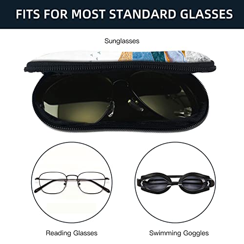 Sunglasses Soft Case with Carabiner Ultra Light Neoprene Zipper Glasses Case - color: Sun