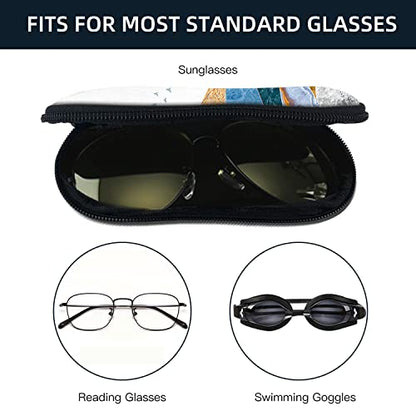 Sunglasses Soft Case with Carabiner Ultra Light Neoprene Zipper Glasses Case - color: Sun