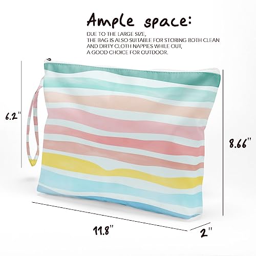 Fokongna Wet Dry Bag – Waterproof Travel Bag, Large Zipper Pouch for Swimsuits, Diapers, Toiletries, Makeup for Women & Girls - color: OceanSea