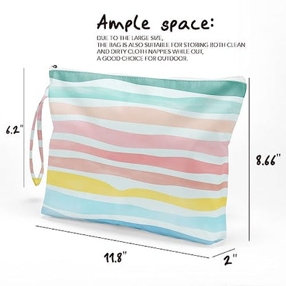 Fokongna Wet Dry Bag – Waterproof Travel Bag, Large Zipper Pouch for Swimsuits, Diapers, Toiletries, Makeup for Women & Girls - color: OceanSea