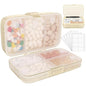 FYY Weekly Pill Organizer with Labels,8 Compartments Travel Daily Pill Case Airtight Moistureproof Large Pill Box to Hold Vitamins, Fish Oil, Supplements,Cotton Swab and Bandages-Beige - color: Beige