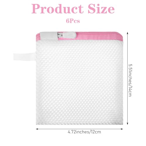 6 Pcs Small Mesh Laundry Bag for Delicates Lingerie Laundry Bag Sock Washing Bags for Laundries Foldable Mesh Laundries Bags Small for Travel Home Mini Washing Machine Use Colorful 5.51×4.72 Inch