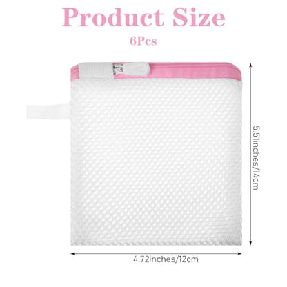 6 Pcs Small Mesh Laundry Bag for Delicates Lingerie Laundry Bag Sock Washing Bags for Laundries Foldable Mesh Laundries Bags Small for Travel Home Mini Washing Machine Use Colorful 5.51×4.72 Inch