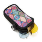 QIUTIMIY Sunglasses Soft Case Zipper Double Eyeglass Case with 2 Compartments 1 Belt Clip - color: Rhombic Mandala