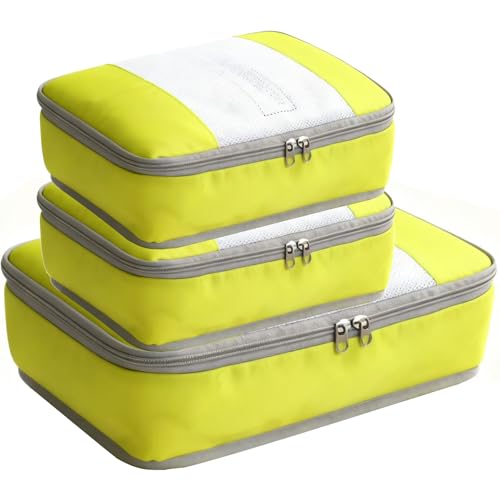 Packing Cubes for Travel - Luggage Organizer Bags for 24" Suitcase Clothes Accessories Storage Travel Organizer Cubes for Luggage 1/2X1PACK+1/4X2PACK - color: Grass, size: For 24" Suitcase