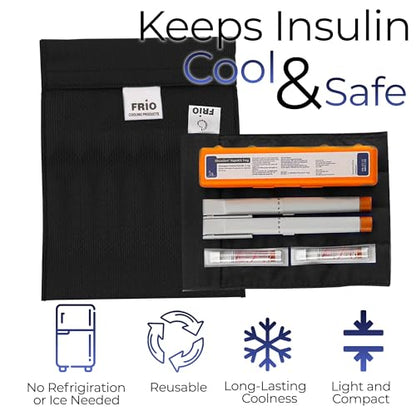 FRIO Cooling Wallet - Insulin Cooler for 45+ Hours of Stress Free On The Go - Black - Large - color: Black, size: Large