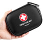 Mini First Aid Kit - 120 Piece Small Waterproof Hard Shell Medical Kit for Car, Home, Office, Travel, Camping, Sports, Outdoor, School - Emergency First Aid Supplies and Survival Kit (Black) - color: Black
