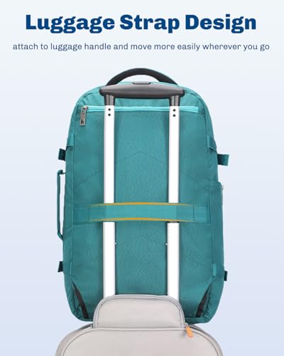Hynes Eagle Travel Backpack 40L Flight Approved Carry on Backpack Men Large Cabin Weekender Laptop Backpack Women 15.6 inches - color: Teal 2024