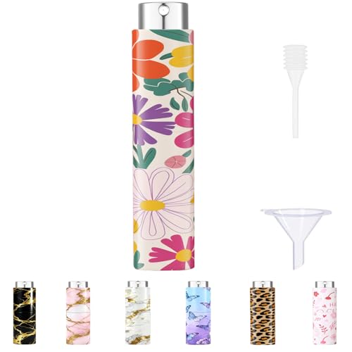 5ml Perfume Atomiser Refillable Bottles Portable Mini Spray Travel Bottle Easy to Refill Empty Atomizer Bottle for Purse Handbag Pocket Luggage,Bright Color (Bohemian pattern 1) - color: Bohemian pattern 1