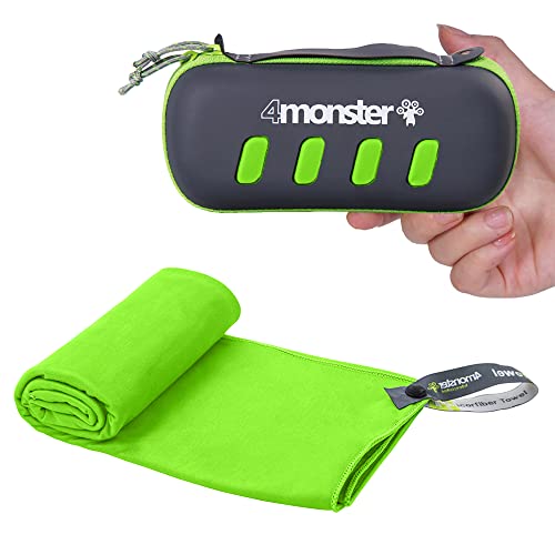 4Monster Camping Towel Super Absorbent-Quick Dry Microfiber Towel Ultra Compact & Soft-Travel Towel Lightweight for Backpacking,Hiking,Gym,Beach,Swimming,Yoga - color: Green, size: 31.50" x 15.70"