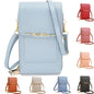 Anti-Theft Leather Bag,Small Crossbody Cell Phone Purse Wallet for Women,RFID Block Phone Purse Crossbody with Shoulder Strap - color: Baby Blue