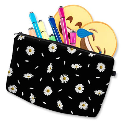 Deanfun Cosmetic Bag for Women, Durable Polyester Makeup Bag Organizer Travel Waterproof Roomy Accessories Daisy Purse Bag Gifts(52366) - color: 52366