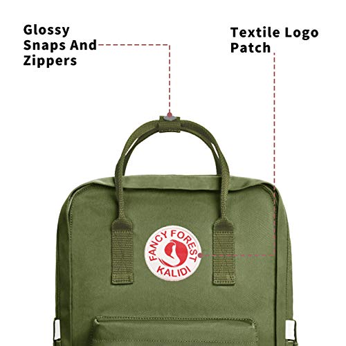 KALIDI Casual Laptop Backpack 15 Inches Classic Camping Rucksack Travel Outdoor Square Daypack College Hiking Gym Bag, Army Green - color: Army Green