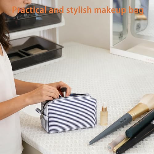 2pcs Makeup Bag Travel Toiletry Bag for Women Lightweight Make Up Bag Purse Organizer Pouches Large Cosmetic Bag Small Makeup Pouch Medicine Bag Travel Essentials for Women Dark Blue - color: dark blue